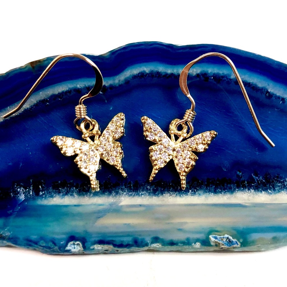 Butterfly Earrings, Dragonfly, Insect, Bee, Flower - Picture 3 of 10